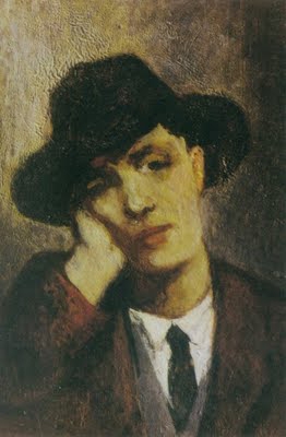 Portrait of Modigliani by Hebuterne, 1919, public domain